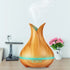Ultrasonic Aroma Diffuser 500ml Vase Wood Grain Air Humidifiers